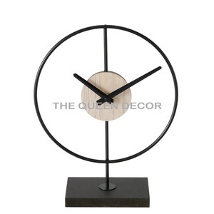 Premium <b>Metal</b> Tabletop <b>Clock</b> with Roman Numeral Dial And Decorative Frame Home Office Desk Living Room Table <b>Clocks</b> - Product Image 5