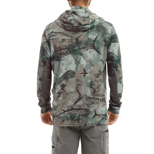 Custom LOGO Fish Mouth Hoodies Fishing <b>Hoodie</b> Quick Dry Long Sleeve Fishing Shirts Men UPF 35 <b>UV</b> <b>Protection</b> Spandex/Polyester - Product Image 6