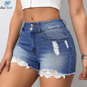 Shorts de Mezclilla Personalizados para Mujer, Cintura Alta, Elásticos, Corte Regular, Verano, Casual, Sexy, Vintage, Cierre de Botones, Servicios OEM - Product Image 4