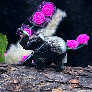 Apache Pyrite <b>Elephant</b> Hand Carved Natural Gemstone Figurine Feng Shui Wealth Luck <b>Decor</b> Home Decoration Rajasthan Wholesale - Product Image 2