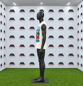 Camisetas sin mangas de algodón para hombre, holgadas, para gimnasio, con pedrería, estilo oversize, al por mayor - Product Image 4