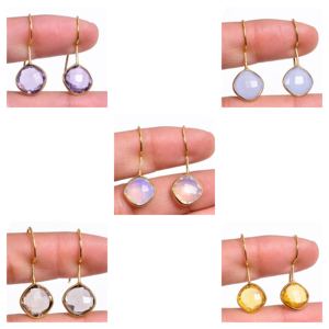 Boucles d'oreilles en améthyste naturelle taille coussin 8 mm |   Boucles d'oreilles pendantes en argent 925 |   Boucles d'oreilles pendantes en pierres précieuses faites à la main - Product Image 5