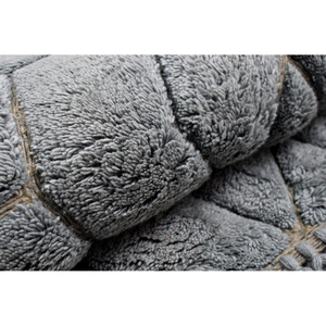 Tapis de prière en laine gris clair géométrique moderne - Janamaz bohème avec franges en macramé - Product Image 3