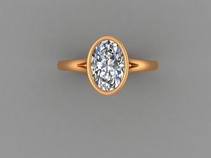 แหวนทองคำขาวประดับมอสซาไนต์สีเหลือง ขาว และโรสโกลด์ สำหรับสุภาพสตรี ดีไซน์หรูหรา รูปทรงวงรี น้ำหนัก 3.00 กะรัต คุณภาพ VVS2 D พร้อมเพชร CZ สีขาว คุณภาพ VS1 - Product Image 3