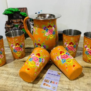 Juego de vajilla esmaltada, utensilios de acero, Kashmiri, esmaltes - Product Image 3