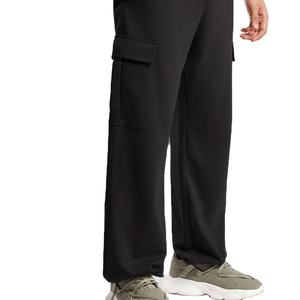Joggers personnalisés légers pour hommes Pantalon surdimensionné en toile de haute qualité de couleur unie avec cordon de serrage Sérigraphie Logo Conception - Product Image 4
