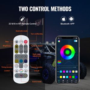 2 Pezzi di Luci LED RGB Impermeabili da 3 Piedi con Controllo Remoto RF tramite App e 4 Bandiere per Illuminazione Fuoristrada UTV - Product Image 3