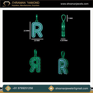 Pendentif Lettre Initiale Personnalisée Hip Hop Tendance en Or Jaune Massif 10K avec Moissanite Taille Brillant – Cadeau Unisexe, Charme Raffiné - Product Image 5