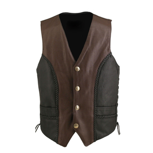 Veste en cuir pour homme de haute qualité, respirante, sans manches, multi-poches, style décontracté, pour l'été, vente en gros - Product Image 1