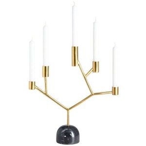 Candelabro Moderno de Metal con Múltiples Brazos y Base de Mármol, Portavelas Decorativo para Mesa, para Sala de Estar, Comedor o Eventos - Product Image 2