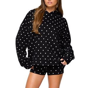 Ropa Deportiva para Mujer con Logotipo Personalizado, Conjunto de Sudadera Corta de Alta Calidad, Conjunto de Dos Piezas con Sudadera con Capucha y Pantalones Cortos para Mujer - Product Image 1
