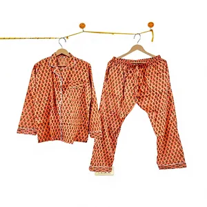 Conjunto de Pijama con Estampado Floral para Mujer, Manga Larga, Cuello Camisero, Ropa de Dormir Suave de Longitud Completa, Ropa Casual 100% Algodón - Product Image 3