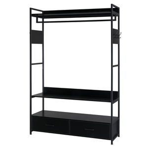 Scaffale in Metallo Nero per Armadio con Cassetti e Ripiani Multipli per Organizzazione Guardaroba Resistente - Product Image 2