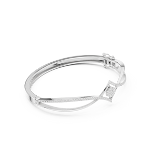 Bracelet de luxe pour femme en or blanc 10K avec diamant de laboratoire taille brillant certifié IGI, idéal pour fiançailles, mariage ou soirée - Product Image 5
