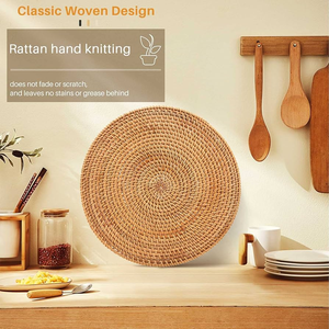 Premium Round Rattan <b>Placemat</b> - 25cm 35cm Handcrafted Woven <b>Table</b> Accessory Made in Vietnam - Product Image 4