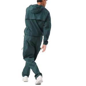 High Quality ODM OEM Customized 2026 Men Hooded Casual Sweatsuit Set Custom Logo Nylon Windbreaker Jacket Two Piece Tracksuit - Product Image 2