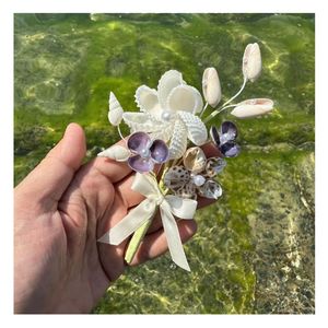 Coquillage mariage fleur bouquet fait à la main pour les amoureux de l'océan Coquillage mariage fleur plage mariée cadeau unique style côtier - Product Image 6