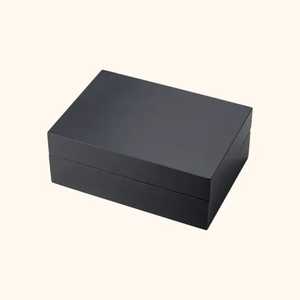 Boîte en bois laqué noir de luxe, intérieur en velours, boîte de rangement pour bijoux, charnières dorées, organisateur de souvenirs, coffret cadeau haut de gamme - Product Image 2