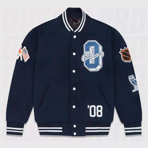 Veste varsity pour homme Toronto Maple Blue Full Snap, personnalisable, streetwear haut de gamme, style hockey, édition limitée, vêtements d'extérieur varsity - Product Image 1