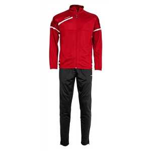 Red Men's Windproof <b>Track</b> <b>Jacket</b> With White Stripe Full Sleeve Stand Collar Zipper Closure Regular Fit All Seasons Solid Color - Product Image 1