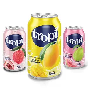 Vente en gros/jus d'usine TROPI boissons au jus de fruits boîte de 330ml à prix compétitif avec échantillon gratuit sans sucre ajouté