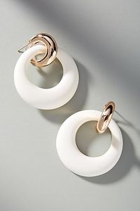 ต่างหูเรซิ่นแฮนด์เมดประดับเกล็ดทอง เครื่องประดับแฟชั่นดีไซน์เนอร์ - Product Image 3
