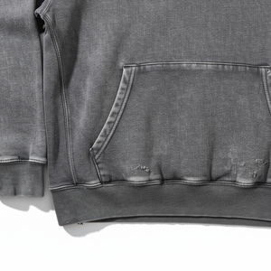 Sudadera de algodón con capucha gris para hombre, de manga corta, corte holgado, estilo casual, con logo frontal, anti-pilling - Product Image 6