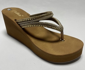 Sandalias de Plataforma con Tacón de Cuña para Mujer, de Alta Calidad, con Suelas de Cuero Genuino, Detalle de Cuentas, Ecológicas, Duraderas, para las Cuatro Estaciones - Product Image 1