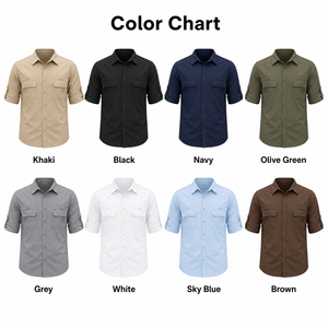 Chemise de pêche à manches longues pour homme, personnalisée avec logo imprimé par sublimation, protection solaire anti-UV UPF 50, séchage rapide, 100% polyester, boutonnée - Product Image 6