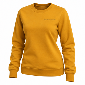 Sweat-shirt femme 100% coton de qualité supérieure OEM, logo imprimé DTF personnalisé, couleur unie, épaules tombantes, style streetwear. - Product Image 4
