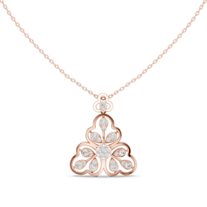 Collier pendentif en or jaune avec diamant de laboratoire, bijoux floraux géométriques pour femme, cadeau, nouveau diamant de culture - Product Image 3