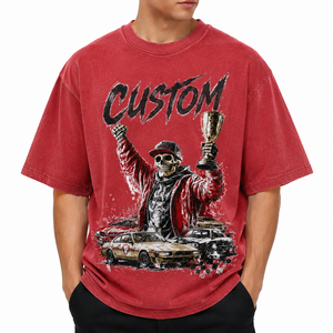T-shirt graphique unisexe surdimensionné en coton 100% 280 GSM, personnalisé, style streetwear, imprimé DTG, écologique, vente en gros grandes tailles - Product Image 2