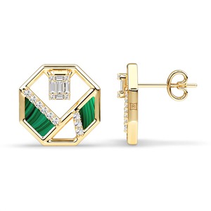 Geometric Diamond <b>Earrings</b> Natural and Lab Grown Diamond <b>Earrings</b> 10K 14K 18K Gold Platinum <b>Silver</b> Designer Daily Wear Jewelry - Product Image 6