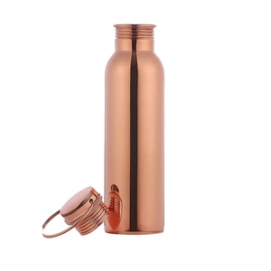 Hand Hammered 100% Pure <b>Copper</b> Water <b>Bottle</b> New Design Water <b>Bottle</b> for Home Office School Workout Gym Running Yoga 1 Ltr - Product Image 1