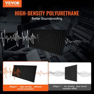 Paquete de 4 paneles de espuma acústica de 48x24x2 pulgadas para pared de estudio y techo absorción de sonido - Product Image 2