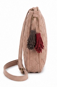 Sac bandoulière Gravs en cuir suédé de qualité supérieure pour femme, style vintage, mode estivale, avec pompon, motif géométrique, sac messager de créateur, réglable - Product Image 4