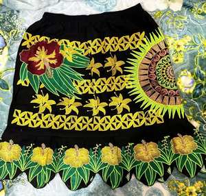 Jupe personnalisée en polyester à imprimé floral pour femme, nouvelle collection, jupe en coton style insulaire, jupe brodée micronésienne - Product Image 5
