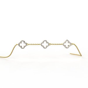 Pulsera Clásica de Oro Amarillo para Mujer con Diamantes Naturales de Corte Brillante Redondo, Color G, Joyería para Uso Diario - Product Image 2