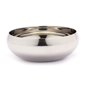 Ensemble de 4 bols en acier inoxydable, design minimaliste poli, compatibles lave-vaisselle, bols de service pour la nourriture, vaisselle de table - Product Image 4