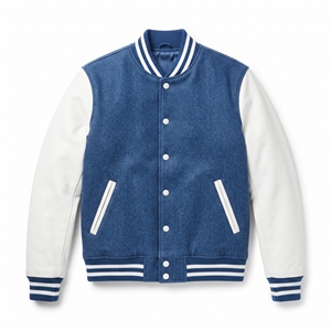 Chaqueta Letterman Premium con Cuello Alto y Logotipo Frontal, Estilo Retro de Béisbol Escolar, Impermeable y Transpirable - Product Image 1