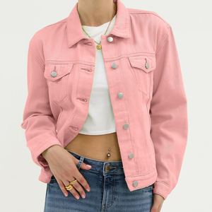 Denim Jacket Women's Eco-friendly Quick Dry & Breathable Cotton Blend WomenCasual Wear Denim Jacket Outing To Wear Custom Color - Product Image 6