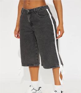 Shorts en jean décontractés pour homme, coupe ample, taille élastique, respirants, écologiques, longueur genou - Product Image 1