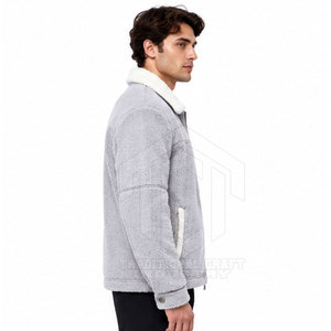 High Quality Custom Fit <b>Men's</b> Casual <b>Sherpa</b> <b>Jacket</b> with Front Logo Breathable Winter Outdoor Latest Arrival for Sale - Product Image 5