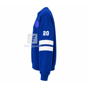 Custom Zeta Phi Beta Sorority Breathable Varsity <b>Sweatshirt</b> with Embroidered Logo on Front Blue <b>White</b> full Sleeve <b>for</b> Female - Product Image 4