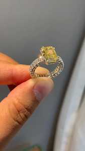 Yellow 3CT Radiant Cut Moissanite Full <b>Eternity</b> <b>Ring</b> Original 925 Sterling <b>Silver</b> Wedding Promise Unique Gift For Brides Charms - Product Image 2