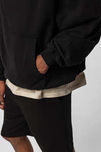 Men's <b>Black</b> Hooded <b>Sweatshirt</b> Regular Fit 100% Cotton Fleece Pocket Design Casual Autumn Wear Digital Camouflage <b>Plain</b> Dyed - Product Image 6