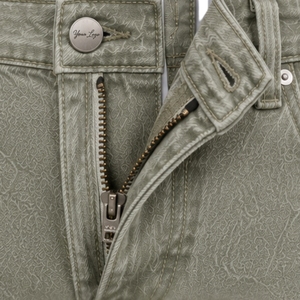 Jean en denim vert sauge pour homme, coupe droite, coupe classique, pantalon décontracté tendance, motif texturé, cinq poches, streetwear - Product Image 6