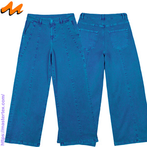 Pantalones de mujer Master Textile de pierna ancha, cintura media, con paneles y costuras decorativas, informales, para fiesta, de tela elástica, transpirables, para todas las estaciones. - Product Image 4