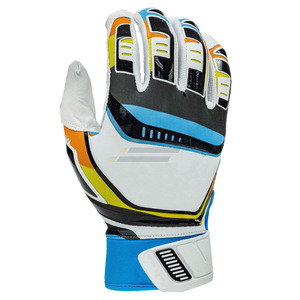 Gants de frappeur de baseball en cuir personnalisés, main droite, XXL XL, fermeture auto-agrippante, durables, séchage rapide, vente en gros, noir, adulte - Product Image 5