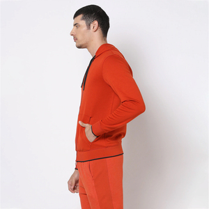 Sudadera con Capucha y Cierre para Hombre, Color Naranja, Corte Regular, Estilo Casual para Otoño, Tejido de Algodón - Product Image 6